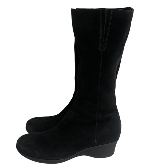 La CANADIENNE Shoes - La Canadienne TARA Black‎ Suede Wedge Boots Waterproof Size 9.5/39 inner zip